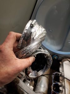Crushed dryer transition hose caused dryer fire