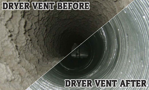 dryer vent cleaning before and after