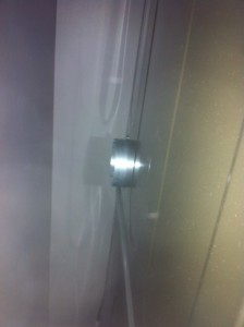 Dryer with side vent installed